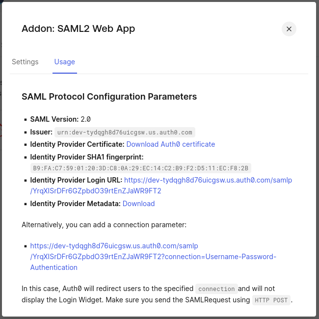 Obtain provider metadata and certificate