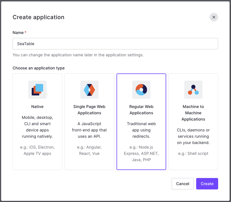 Create application