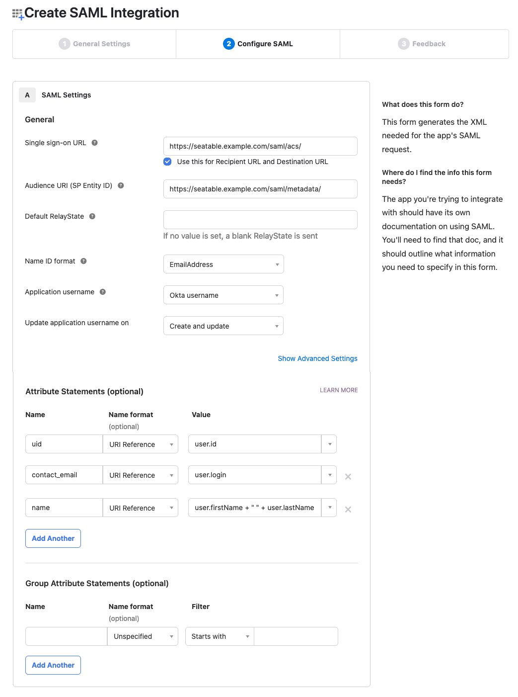 Configure SAML