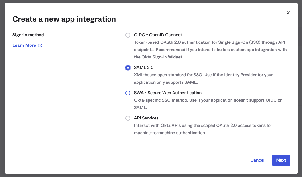 Create new app