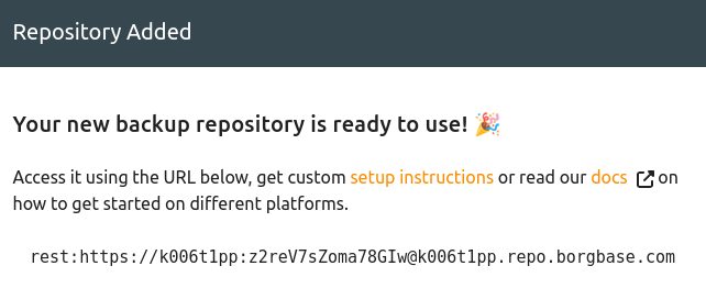 repository url from borgbase