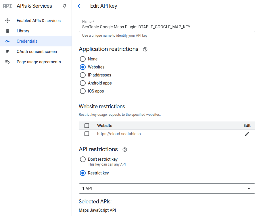Permissions for DTABLE_GOOGLE_MAP_KEY