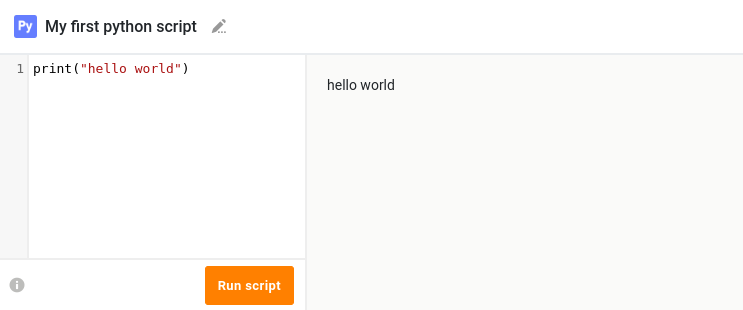 Execution of your first python script