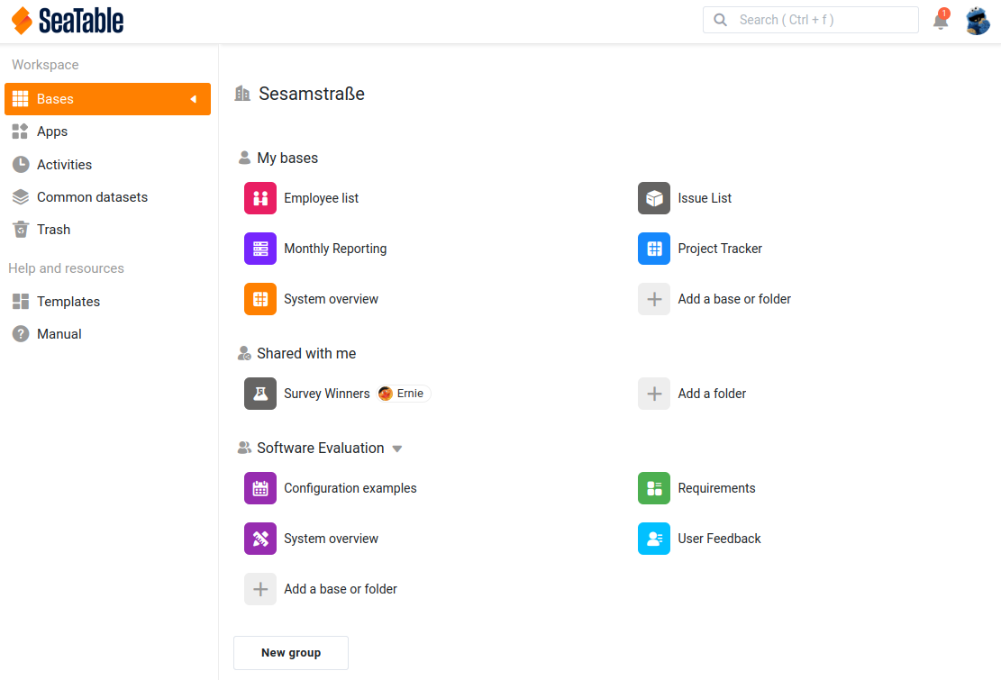 SeaTable Login Page