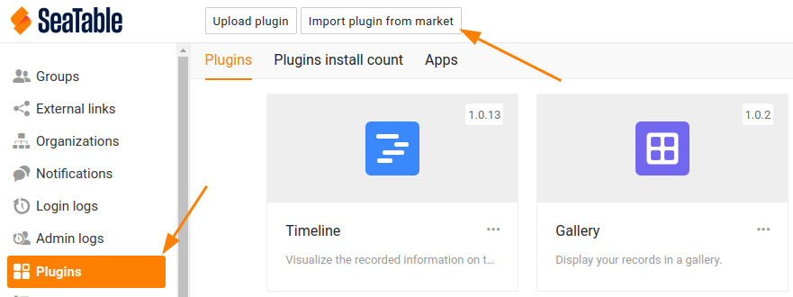 Install Plugins from SeaTable Market